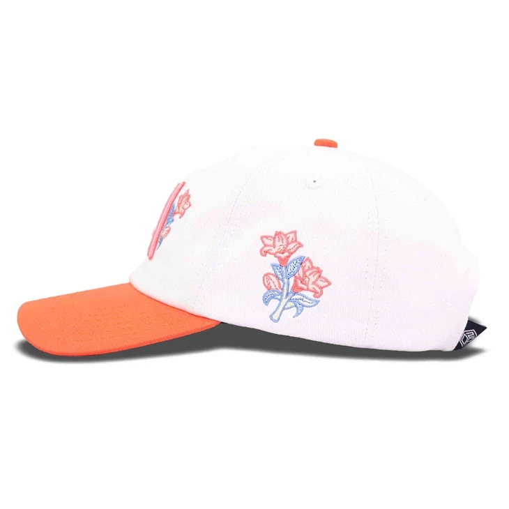 Orange Flower Embroidery Dad Hat