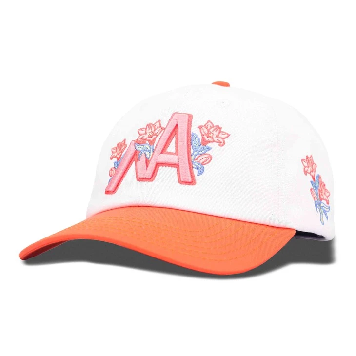 Orange Flower Embroidery Dad Hat